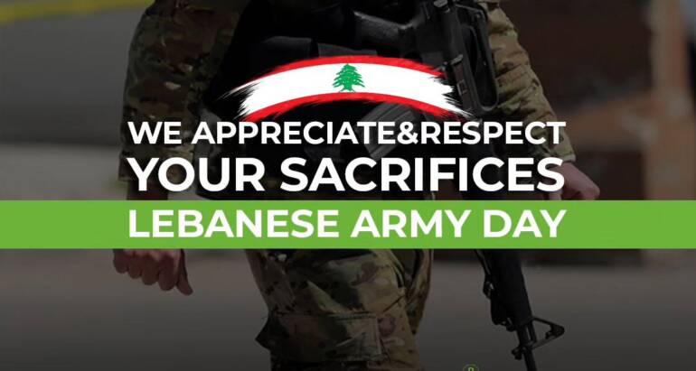 Greetings of love and appreciation to the Lebanese army on its feast