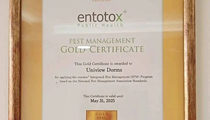 Pest management gold certificate